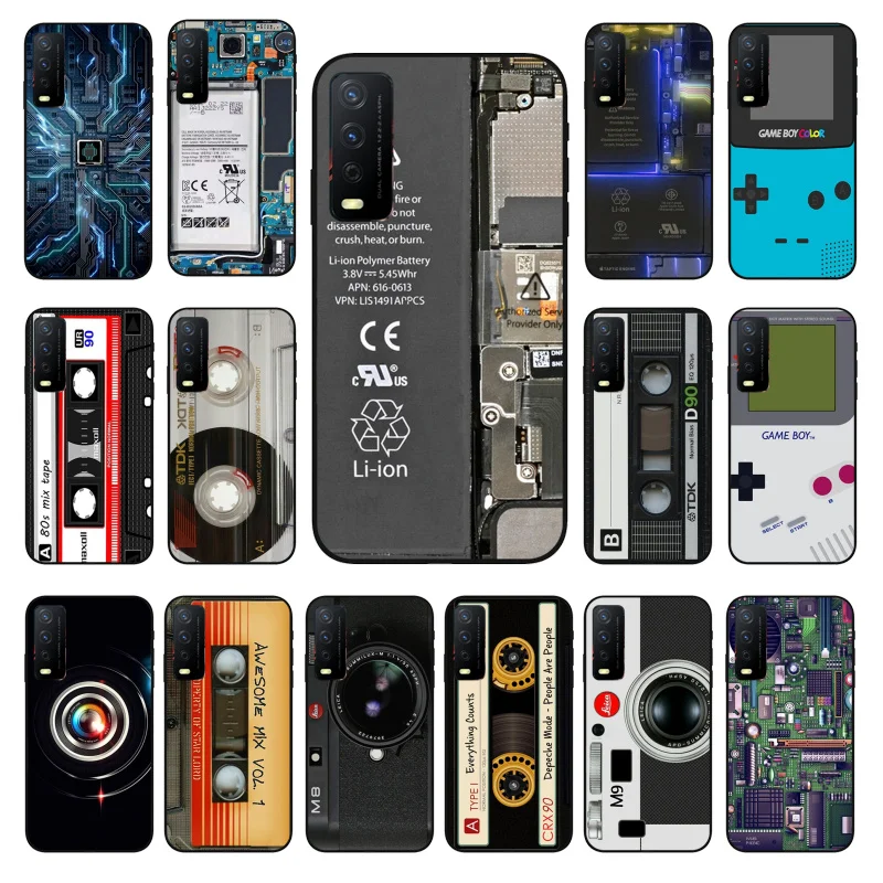 Camera Cassette Game Battery Circuit Phone Case for VIVO Y31 Y21 Y70 Y21S Y20 Y72 1907 Y12 Y11S Y53S Y33S Y55 Y76 Y51 Y15S Y01