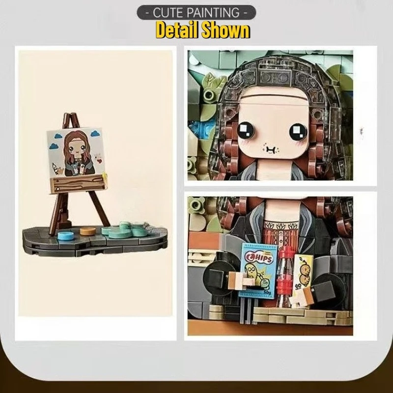 Blocs de construction de peinture à l'huile de renommée mondiale, assemblage créatif, ornements de peinture suspendus, ensemble de briques, jouets cadeaux pour enfants et adultes