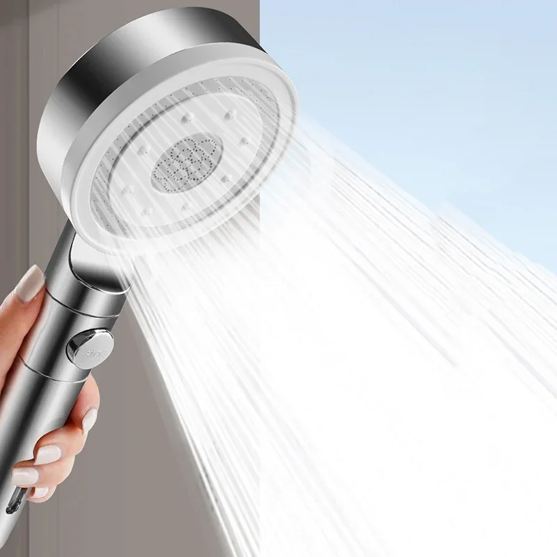 Micro-Bubble Handheld Spray Shower Head with Filtration Pressure Boosting Powerful and One-Button Water Stopper Shower Head