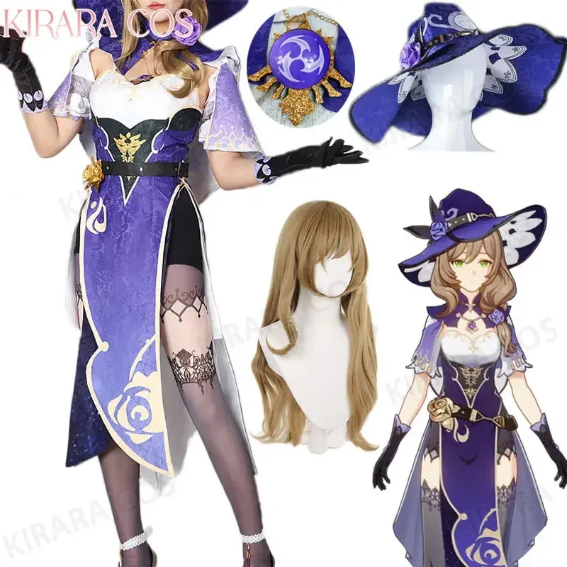 

Costume Wig Purple Dress with Hat Genshin Impact Lisa Cosplay Women Costumes GT0340b;4.f'7;j,3'