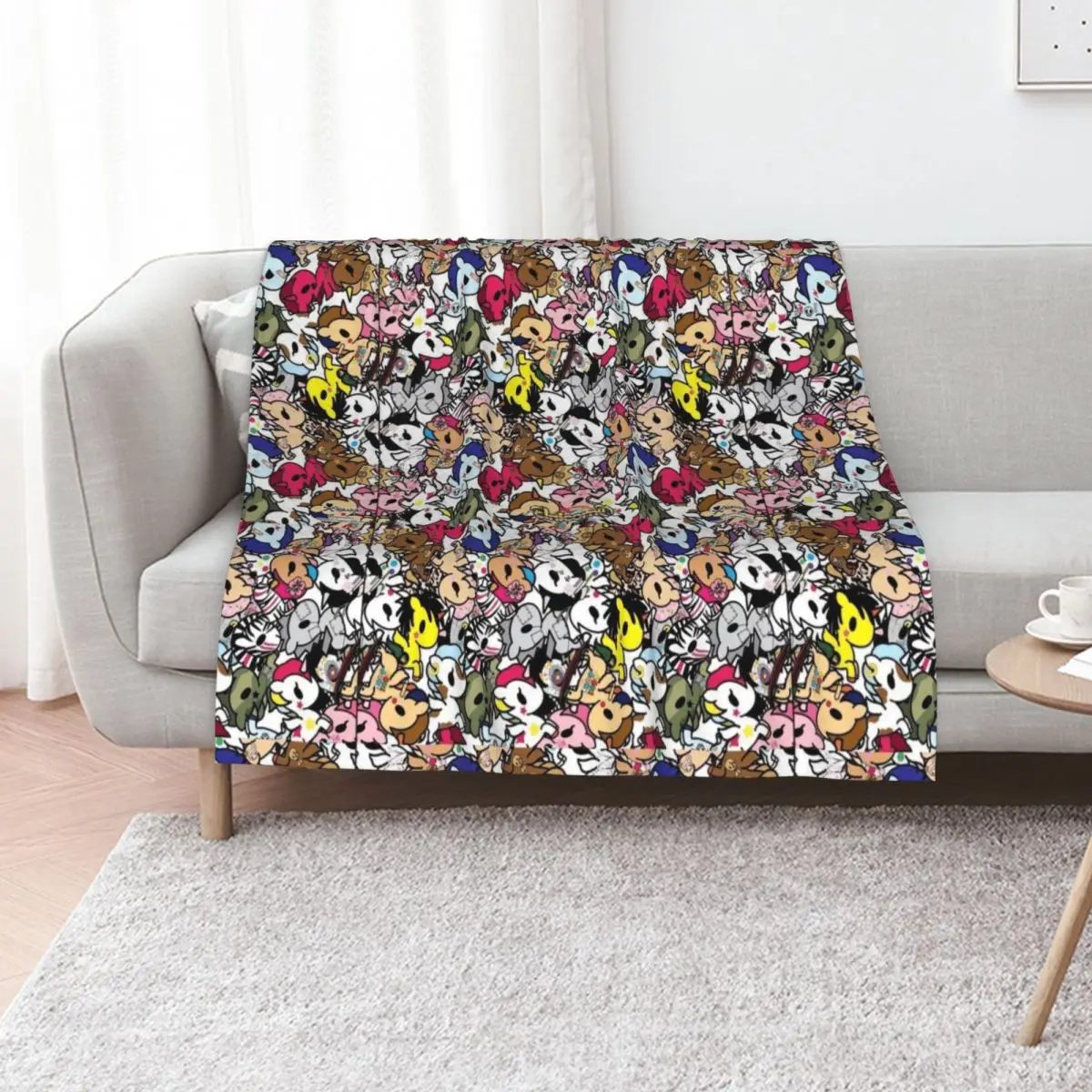 donutella and his friends unicorns mofia collaboration Throw Blanket Kid'S Thin Hairys for babies Soft Big Shaggy Blankets