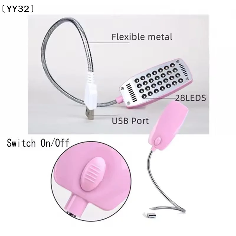 USB Switch LED 28LEDs Light  Flexible Metal Lamp Tube Book Reading Lights For Notebook Furniture Essentials Super Bright〔YY32〕
