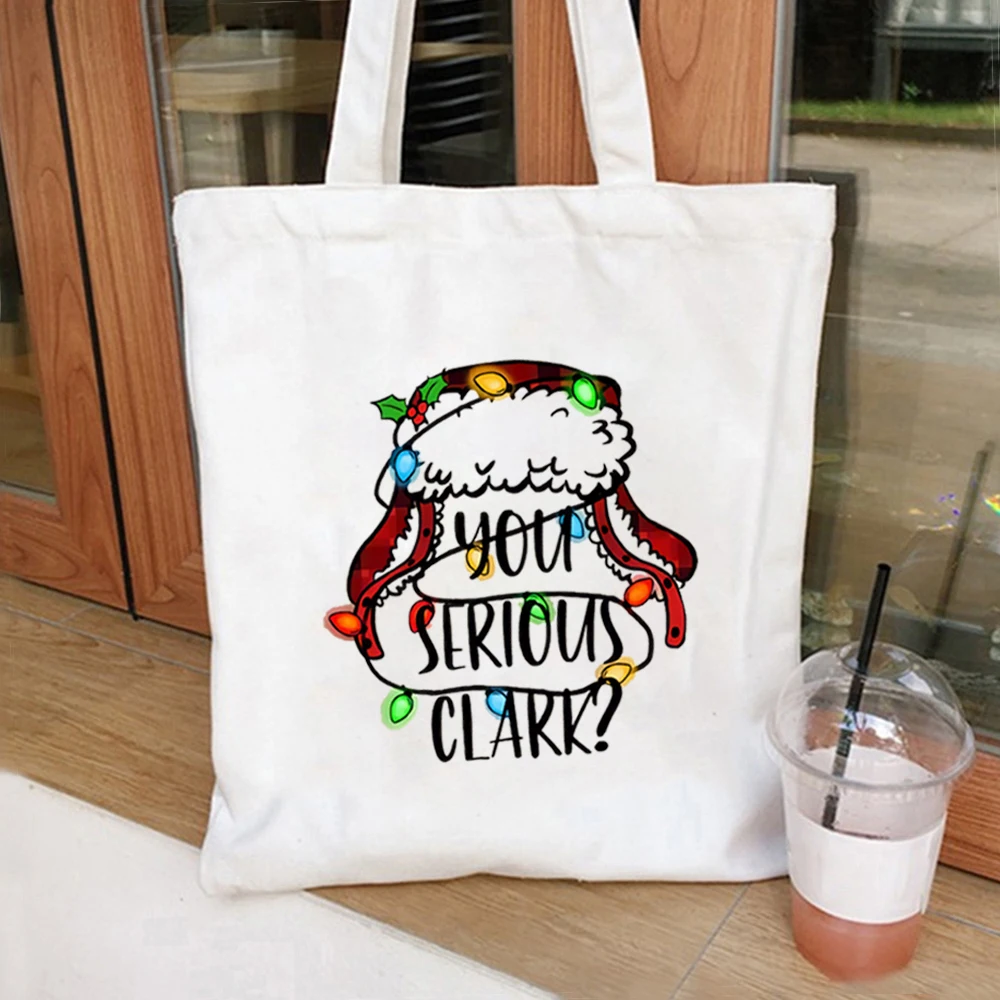 You Serious Clark Tote bag Funny Holiday canvas shopping bag Griswold Christmas Happy Tote bag Christmas gift