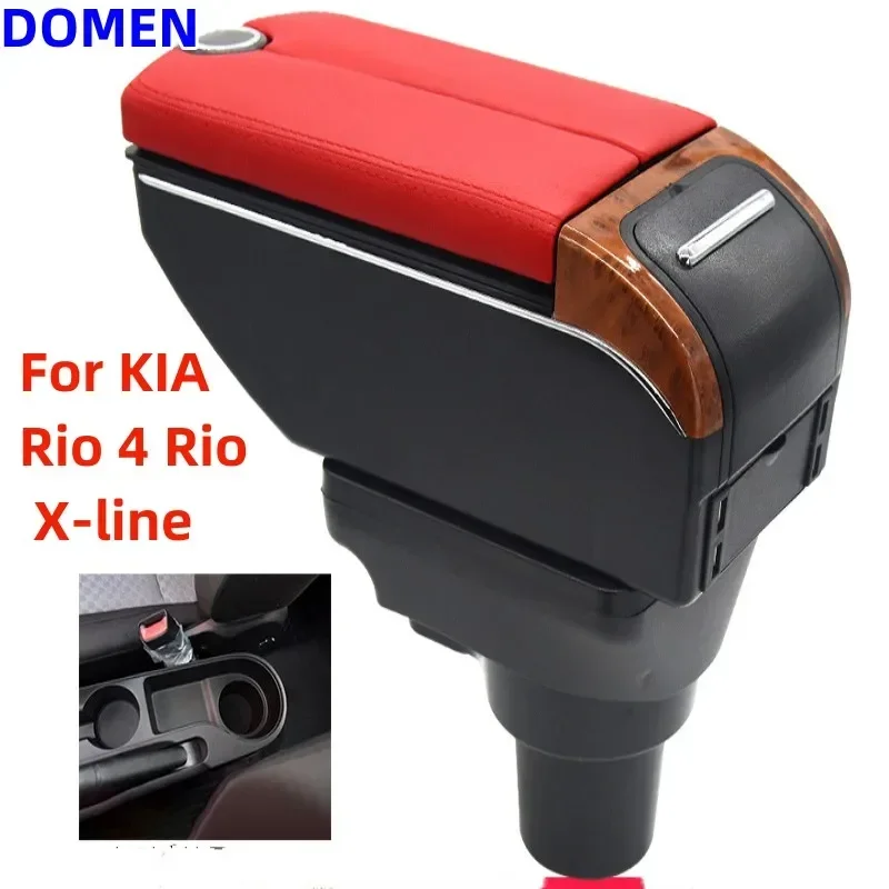 

New for Kia rio4 K2 Double open armrest box original factory dedicated central armrest box modification parts USB Charging