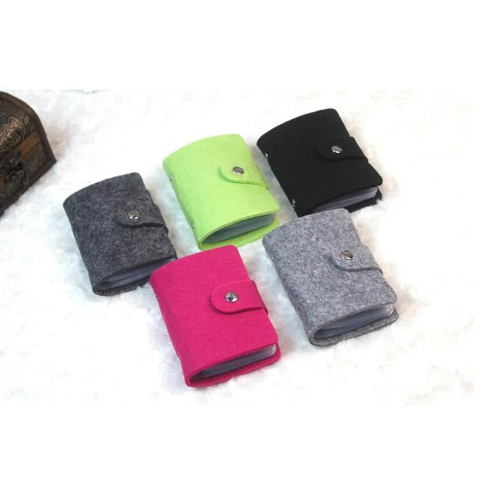 

Wool Felt Card Bag Organizer Credit Case Holder Small Size Lightweight Durable Travel Use Perfect Pocket