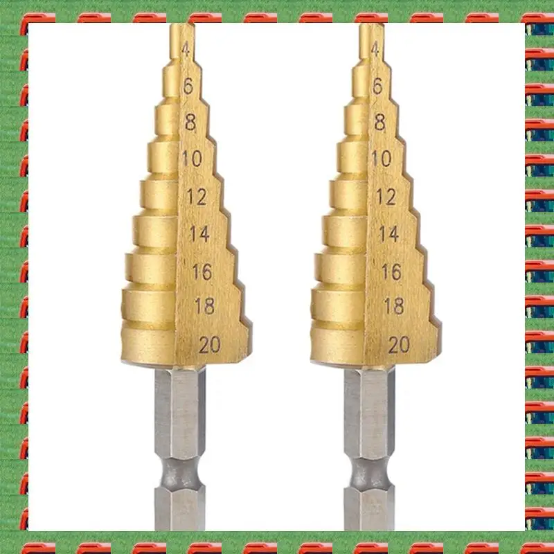 

ABMO 2 шт. 4-20 мм HSS ступенчатое сверло с прямой канавкой, дерево, металл, резак для отверстий, колонковое сверло, сверло Pagoda