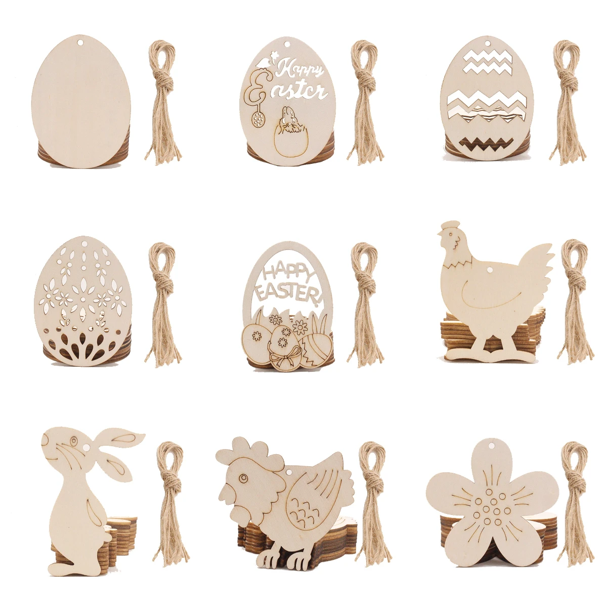 

Easter Country Retro Rabbit Farmhouse Living Room Fireplace Garden Party Layered Tray Wooden Ornaments