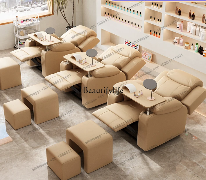 D06Multifunctional Economical Beauty Flat Recliner Foot Beauty Eyelash Electric Pedicure Chair