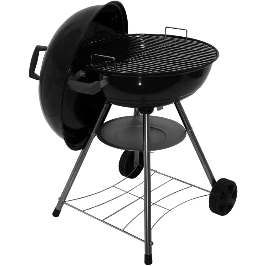 

22 Heavy Duty Charcoal Barbecue Grill with Adjustable Air Vent 354 SQ. In Cooking Area Storage Rack 2 Wheeled Portable Grill fo