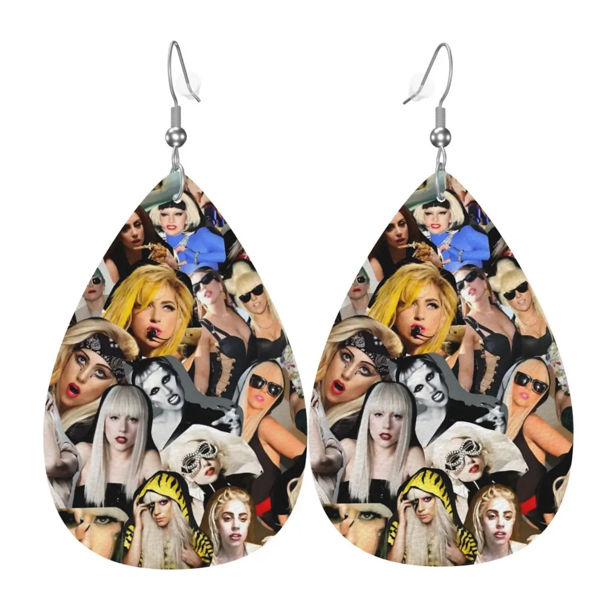 

Custom Lady Star Gaga Mayhem Dangle Drop Earrings Leather Earrings for Women Fashion Album Music For Valentine's Day