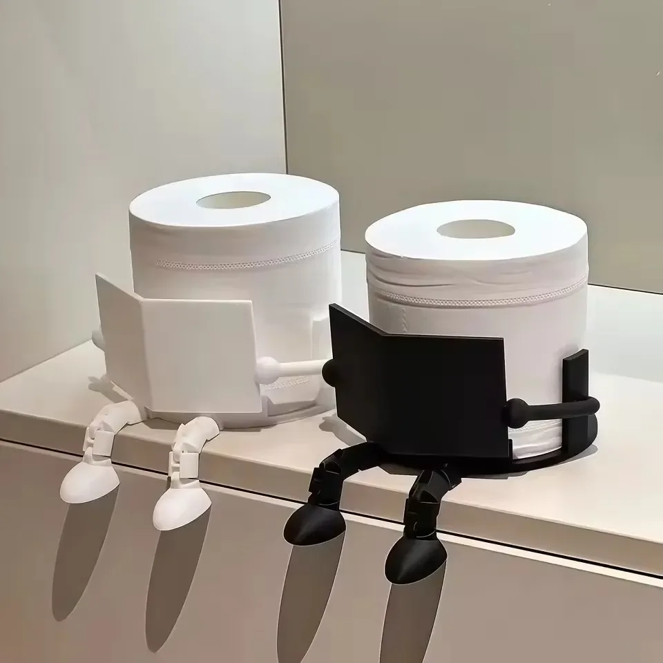 1pc Creative Toilet Paper Holder Stand-Fun Sitting Posture Design, Art Ornament, Home Bathroom Decoration, Desktop Storage Item