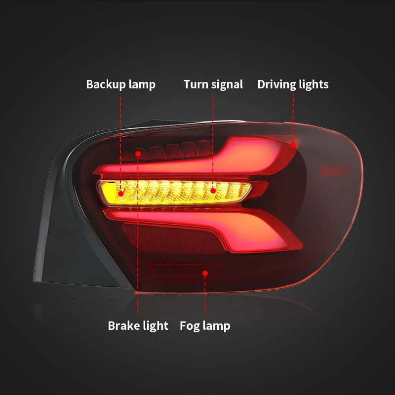 Car Tail Lamp for Mercedes Benz A Class W176 2013-2018 LED Tail Light Assembly Brake Light Driving Lights Plug and Play