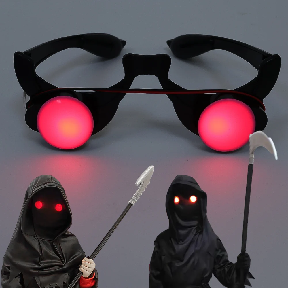 Imagem -04 - Óculos Luminosos de Halloween Play Party Wearable Led Brilhante Palhaço Engraçado Laser Vermelho Fresco Olhos Máscaras Carnaval Masquerade Props