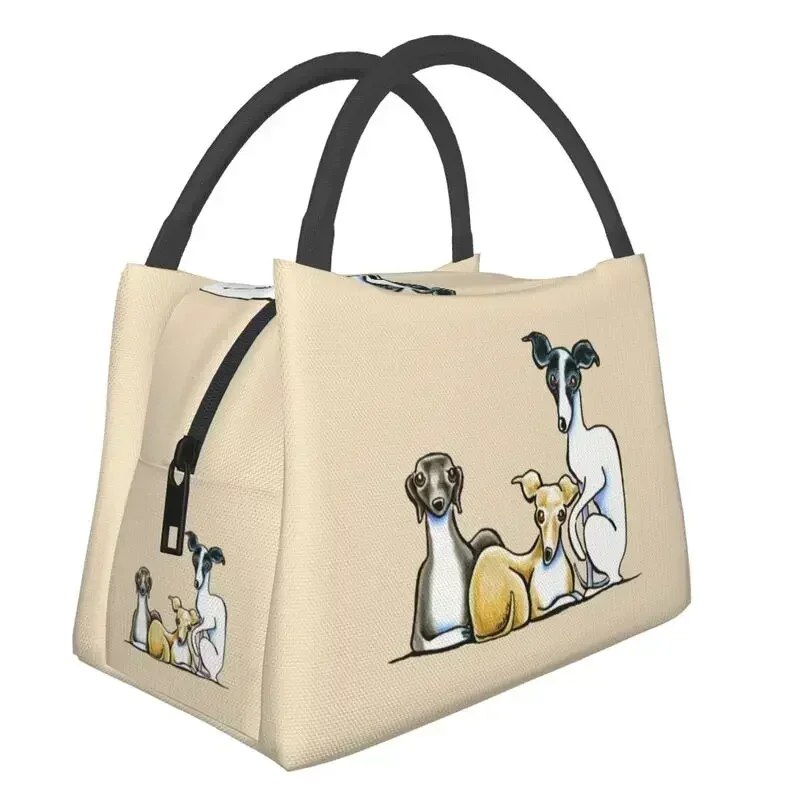 Italian Greyhound Trio Insulated Lunch Bag for Women Cute Whippet Sighthound Dog Thermal Cooler Lunch Tote Beach Camping Travel