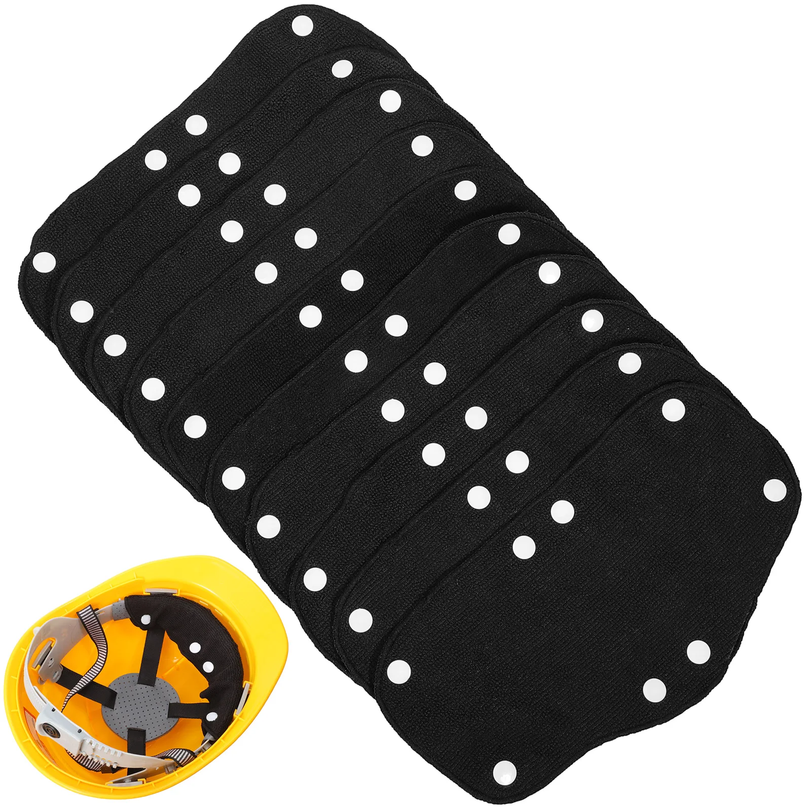 

10pcs Safety Liners Washable Reusable Hard Hat Sweatbands Black Quick Absorb Sweat Drips Fit Most Hardhats Easy Remove