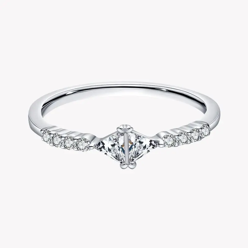 

18k White Gold Plated Trendy Design Anillos De Boda 925 Sterling Silver Wedding Ring
