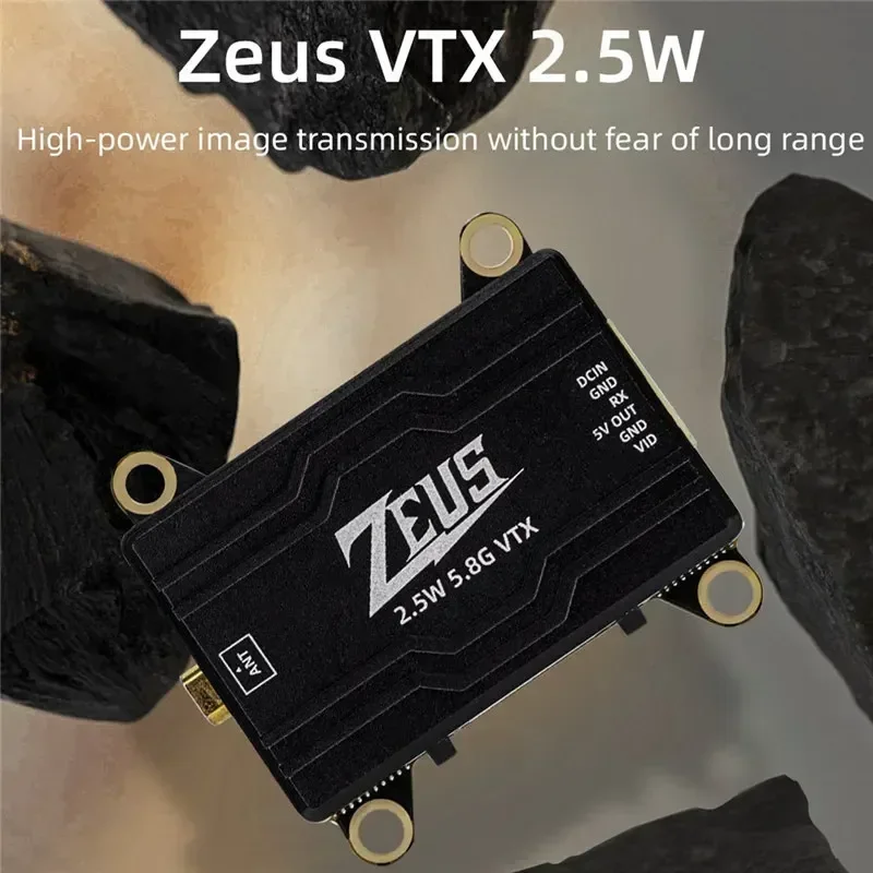 

HGLRC ZEUS VTX 2,5 Вт 5,8 ГГц 40 каналов 2500 мВт передатчик для 2-6S LIPO 30x30 мм, размер с 50-канальным переключателем, полоса пропускания 25 км видеопередатчик