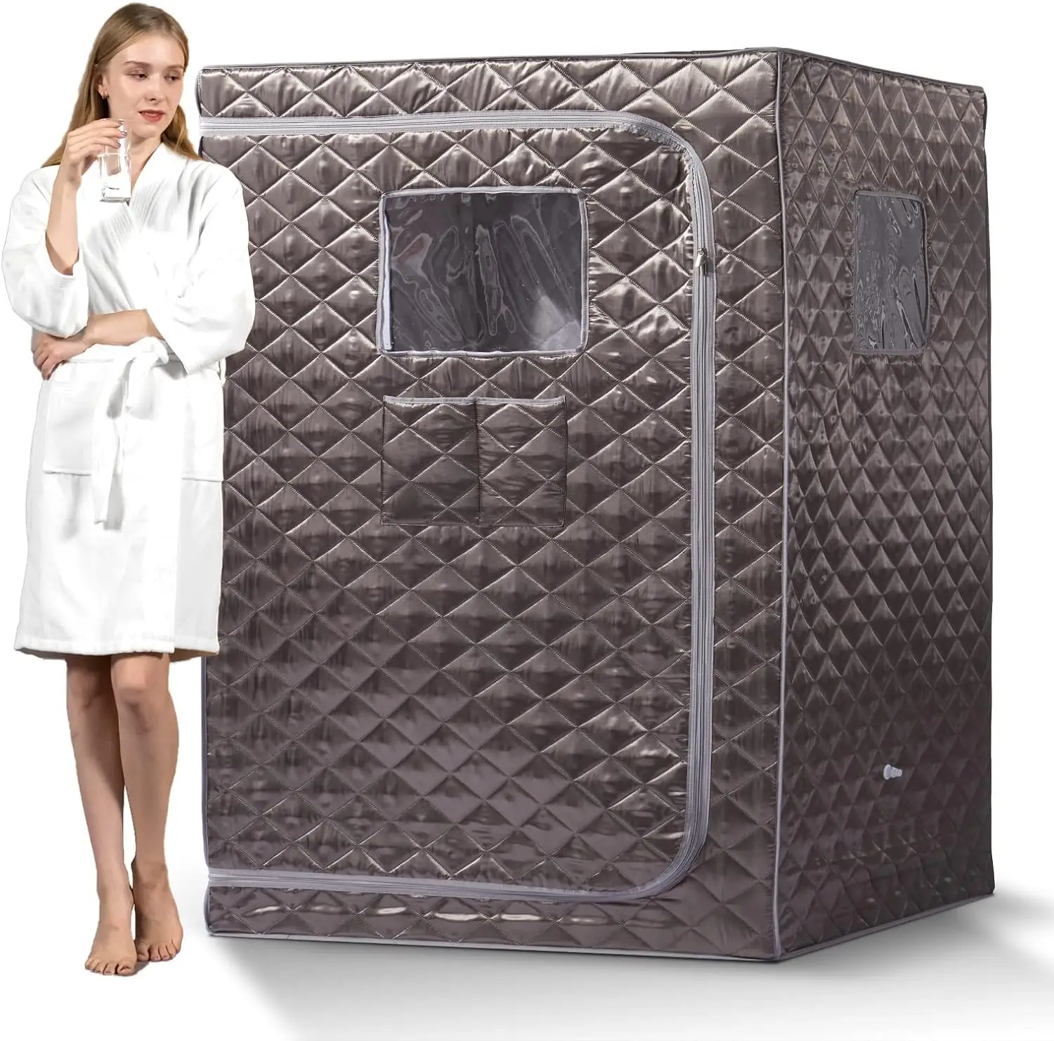 2 Person Full Size Steam Sauna Tent, Portable Whole Body Home Spa Room