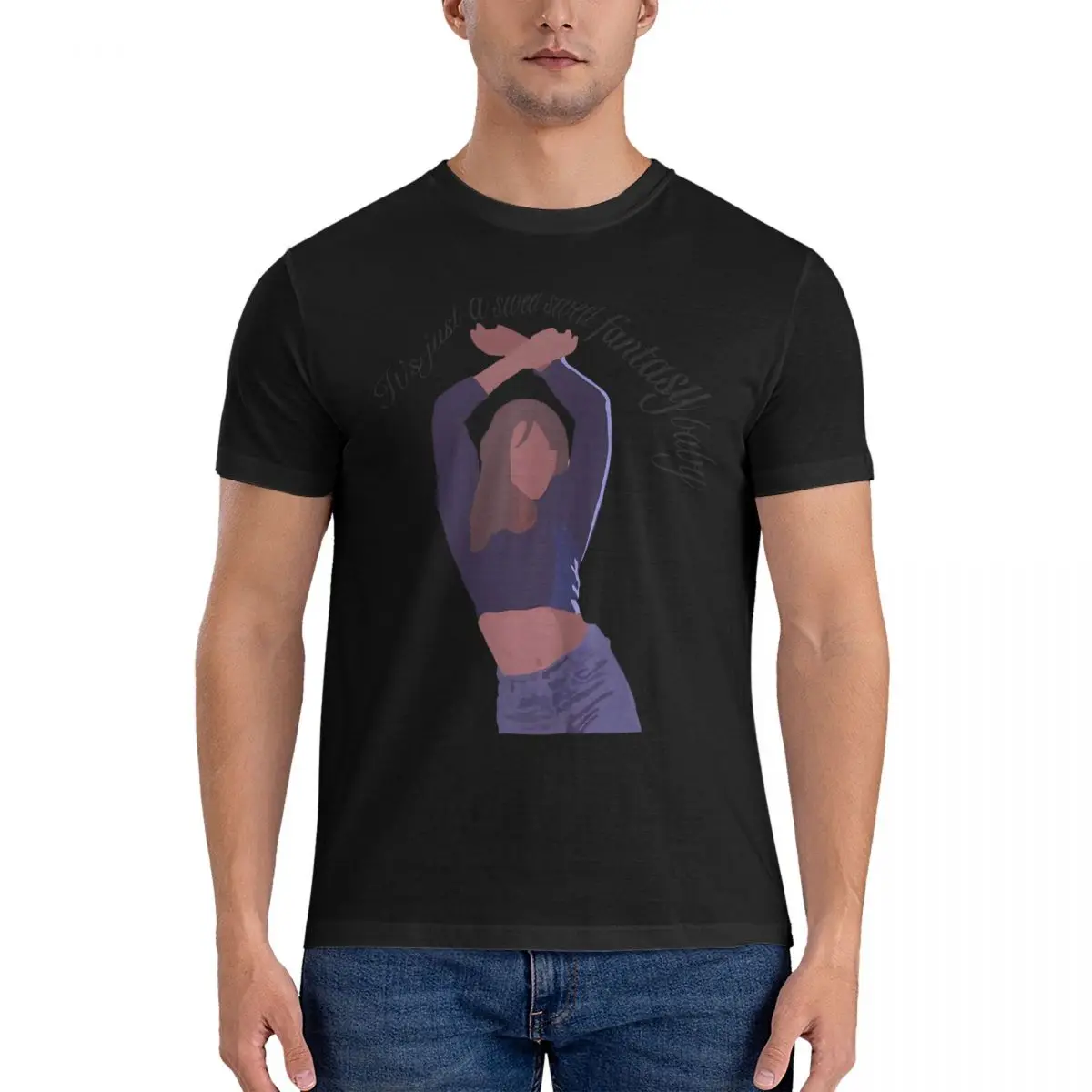 Men T-Shirts Fantasy Vintage Pure Cotton Tee Shirt Short Sleeve Mariah Carey T Shirts Round Neck Clothing 6XL