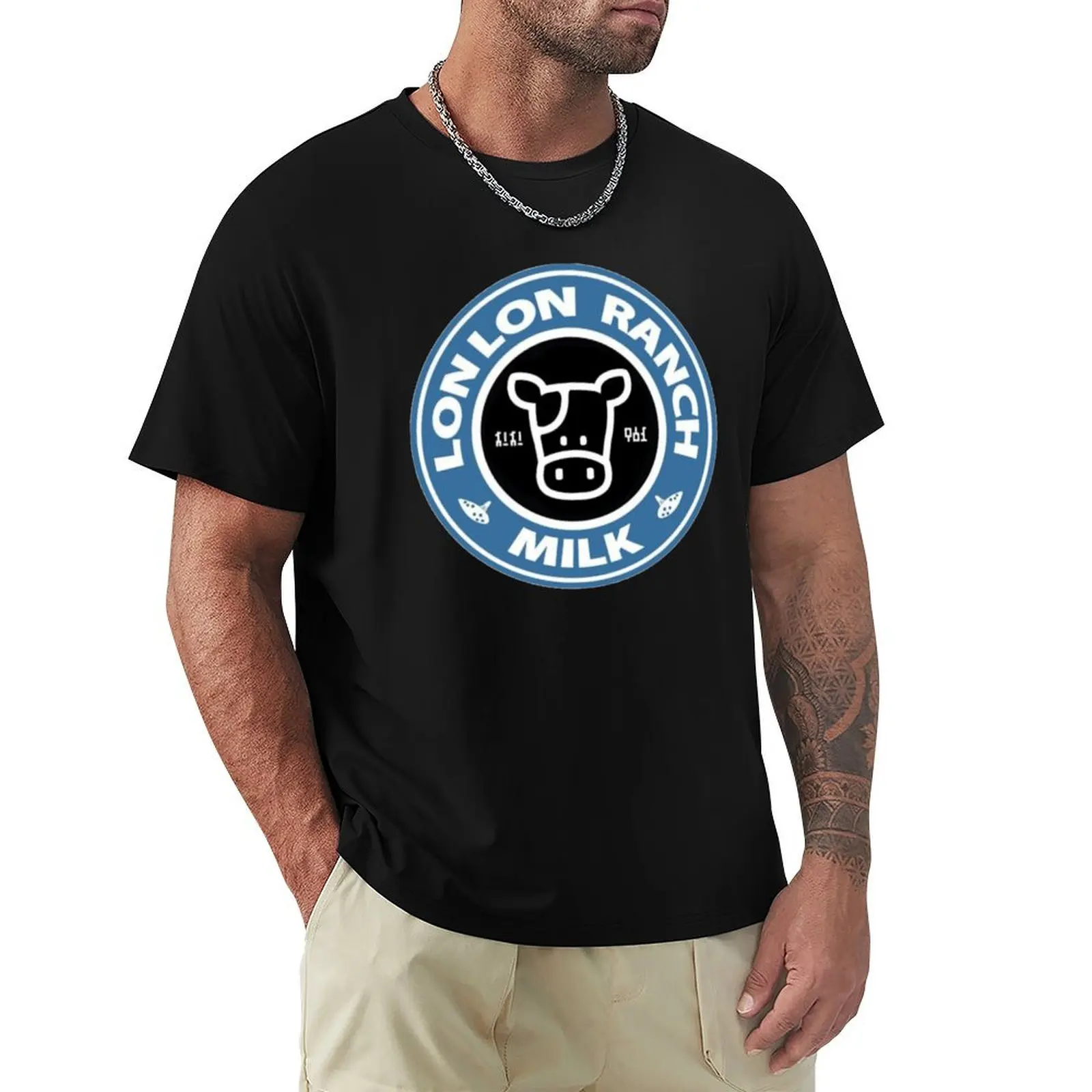 Lon Lon Milk high quality BLACK T-Shirt Non-Shrink Basic Cotton T-Shirt