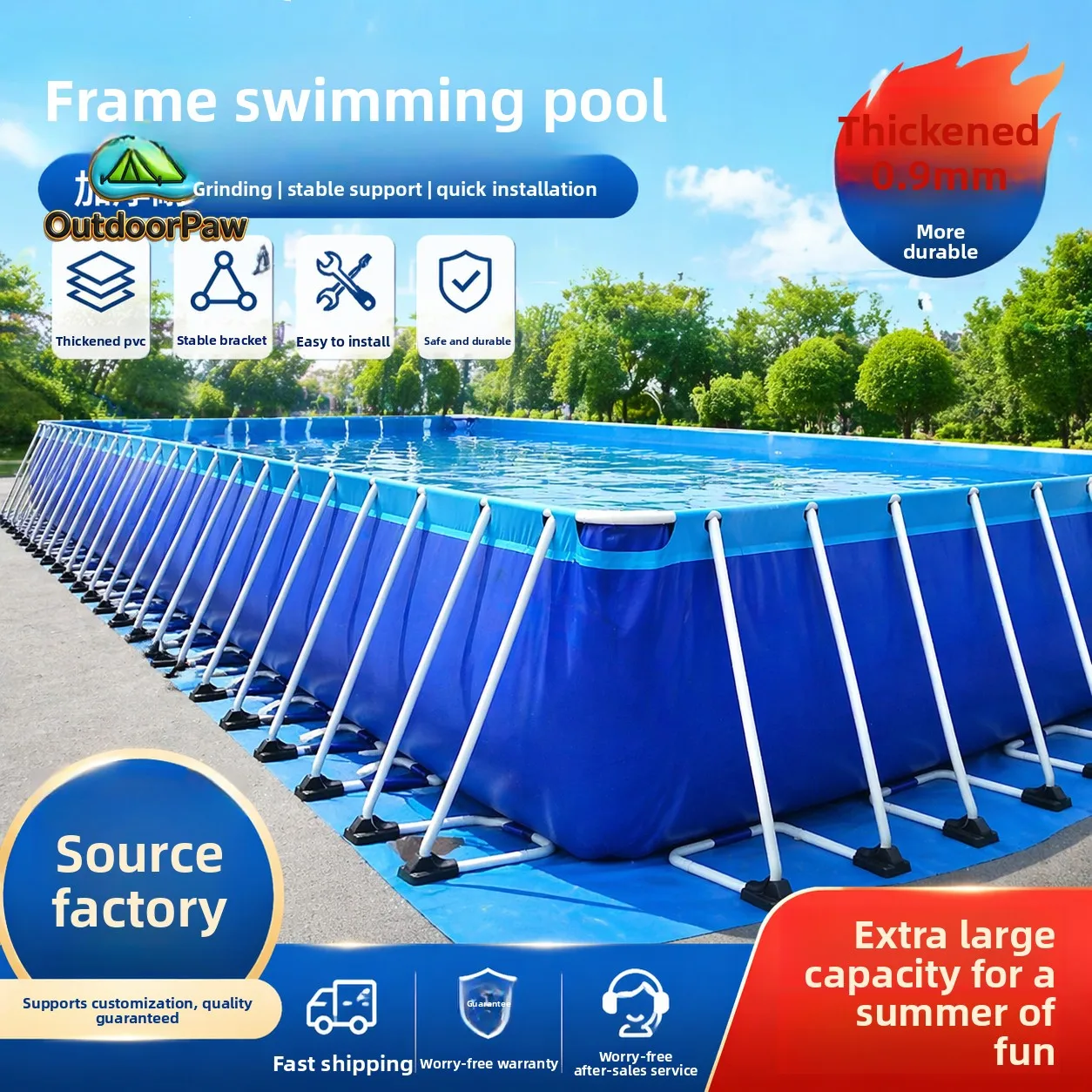 Large bracket swimming pool outdoor mobile water park equipment children's inflatable pool construction site reservoir manufactu