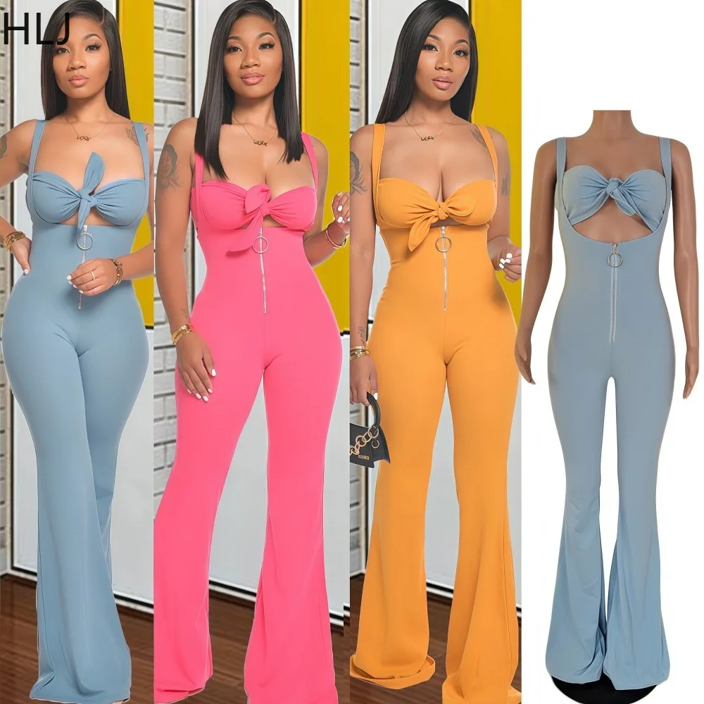 

FAGADOER Sexy Bodycon Jumpsuits Women Spaghetti Strap Sleeveless Backless One Piece Rompers Female Streetwear Overalls 2025 New