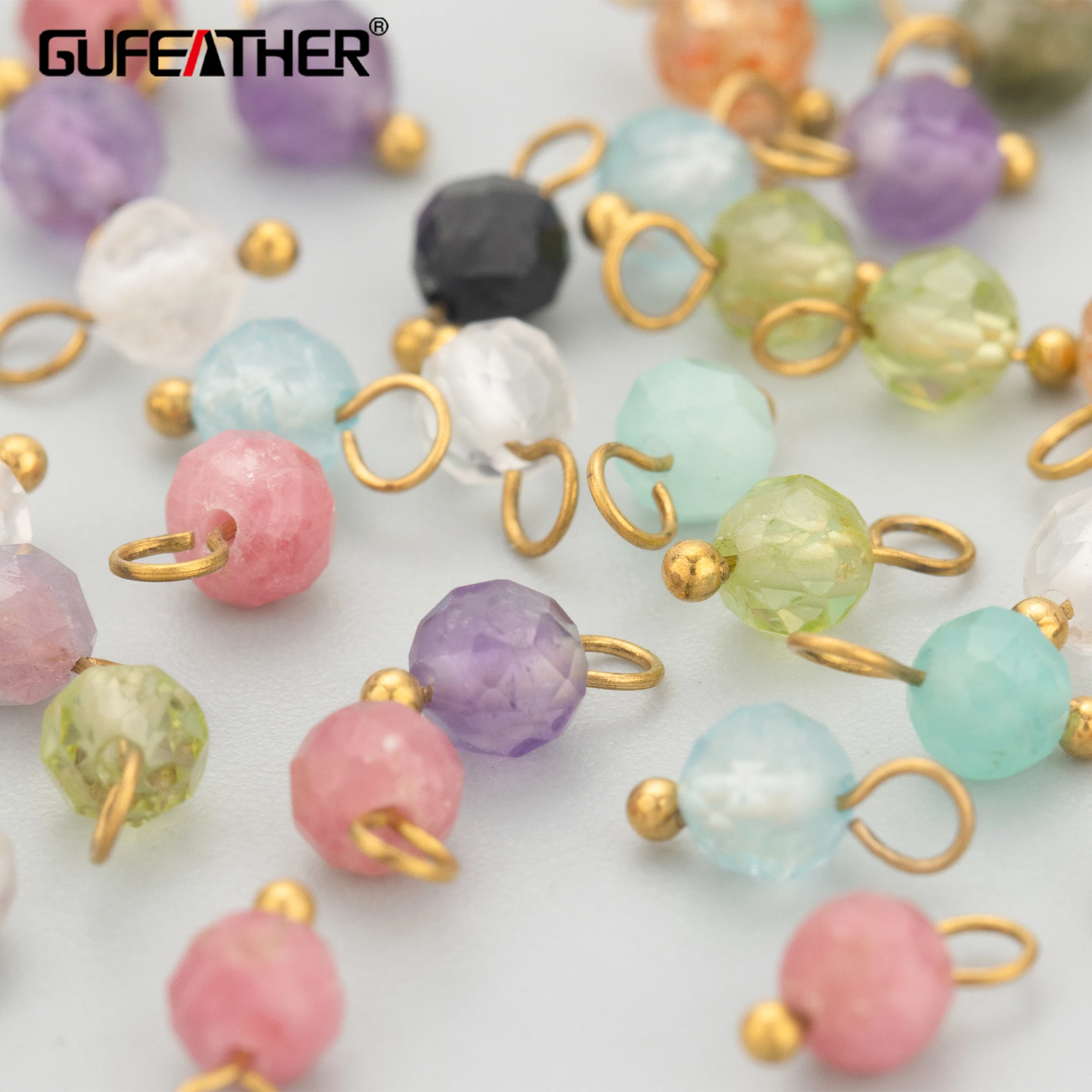 GUFEATHER,20pcs/lot,MH25,jewelry accessories,stainless steel,natural stone,charms,hand made,diy pendants,jewelry making