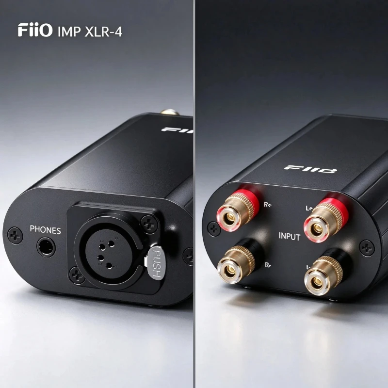 FiiO IMP XLR-4 Power Amp Impedance Adapter 4mm Banana Jack Input 4.4mm XLR 4 Balanced Output Aluminum Shell HiFi Christmas Gift