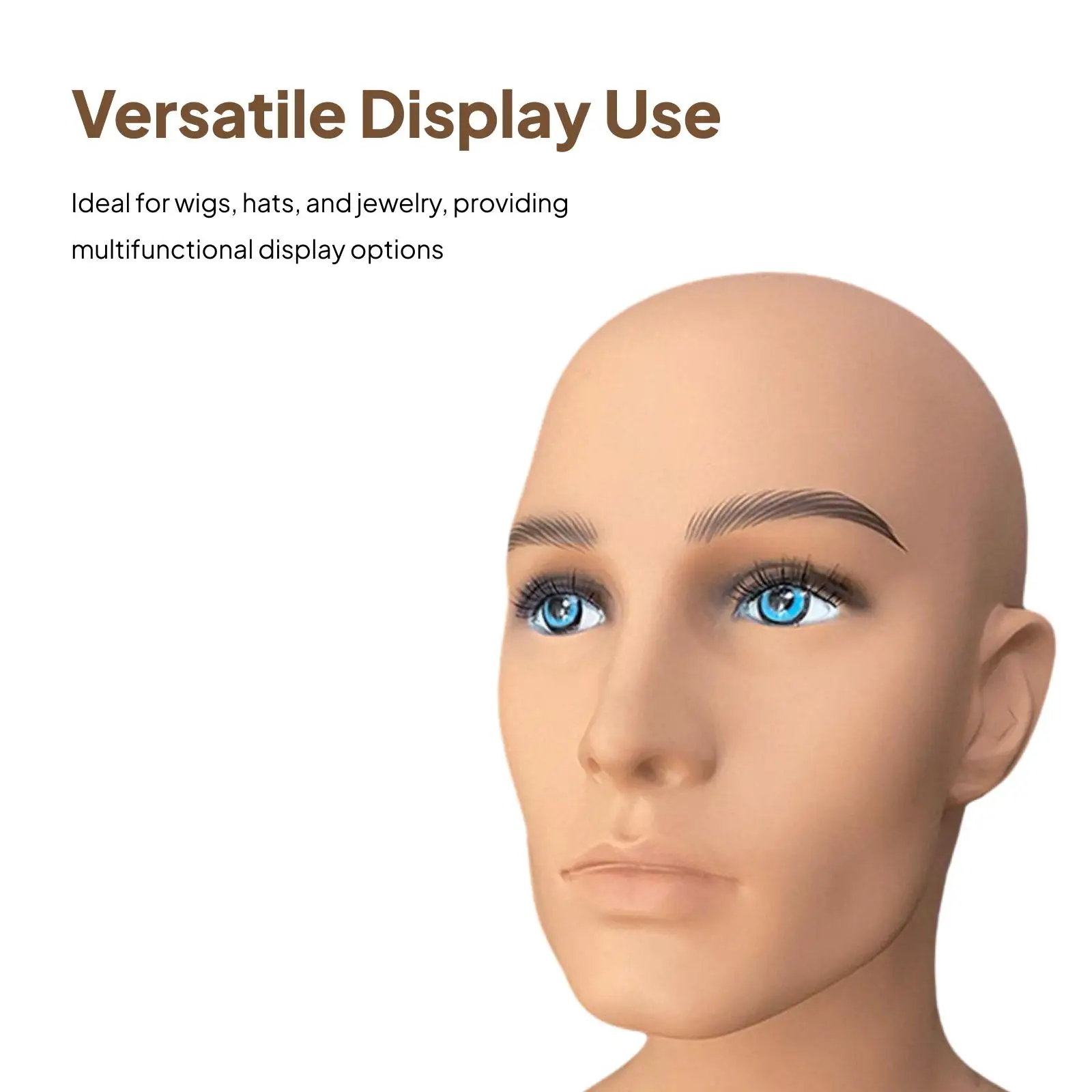 Cabeza de maniquí masculino cabeza de maniquí profesional, multifuncional, estante de exhibición de sombrero de PVC soporte de exhibición para gafas sombreros joyería