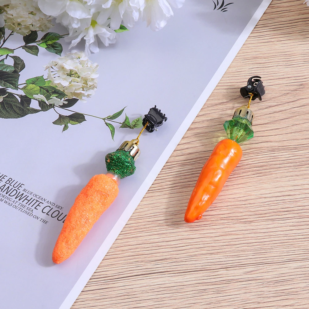 

24pcs Easter Beard Clips Carrot Shape Funny Beard Decorative Clamps For Men Husband Grandfather Plastic Hair Accessories Mini