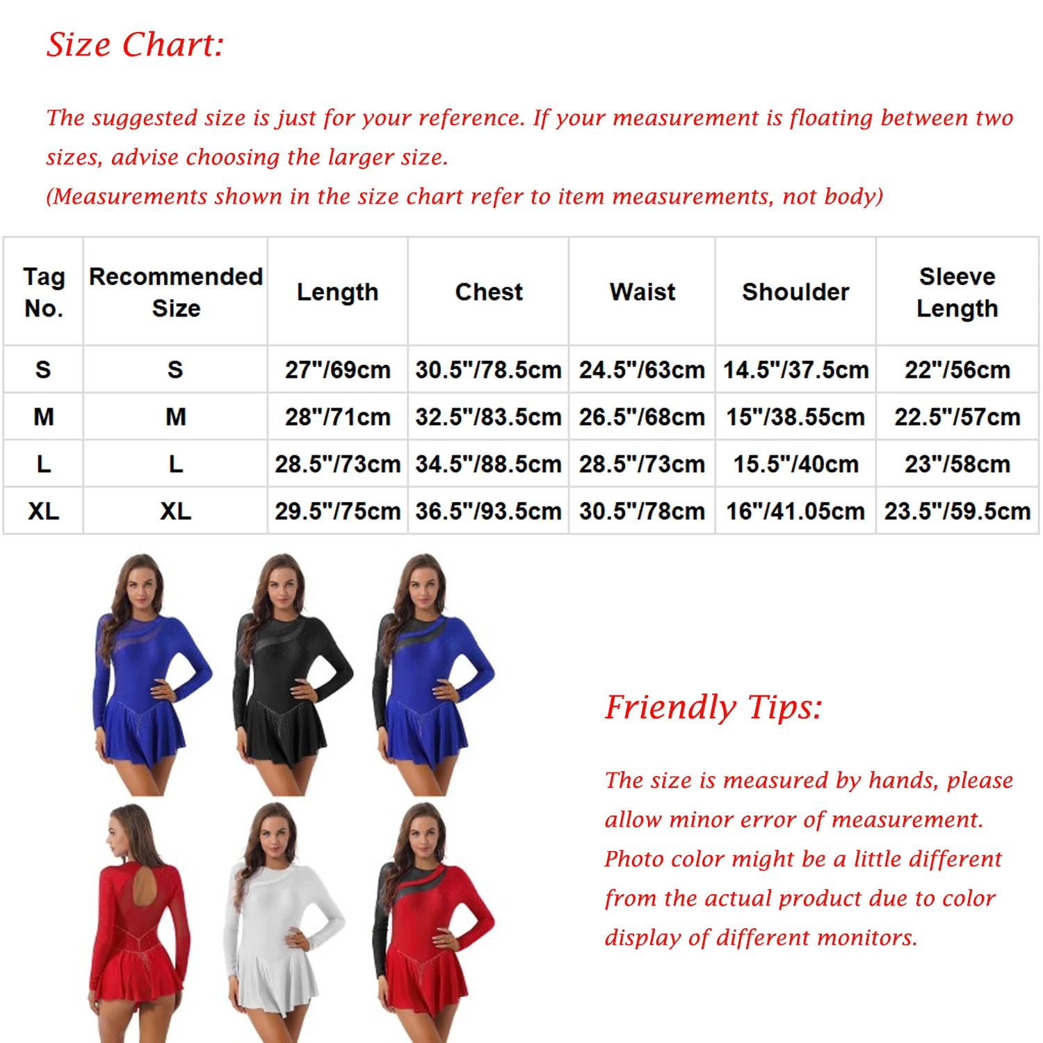 Adult Long Sleeve Halter Backless Ballet Gymnastics Leotard Women Figure Ice Skating Dress Ballroom Competition Dance Costume