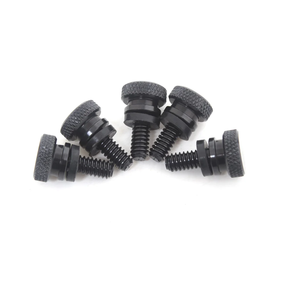 Perno de asiento de guardabarros trasero negro de 6mm, Mini tornillo, 5 uds., venta al por mayor para Harley Sportster XL883 1200 Dyna Touring Glide Softail VRSC Street