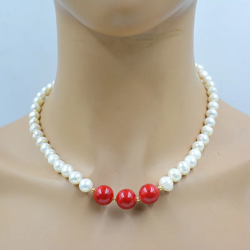 8MM classic natural freshwater pearl necklace. 100% natural cultured pearls. Place of Origin: Taihu Lake Pearl, China 18