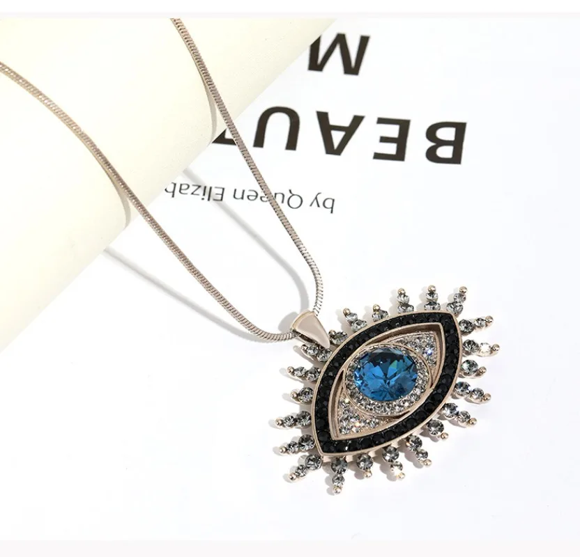 

The 2025 Simple "Devil's Eye" long necklace is a versatile women's sweater necklace