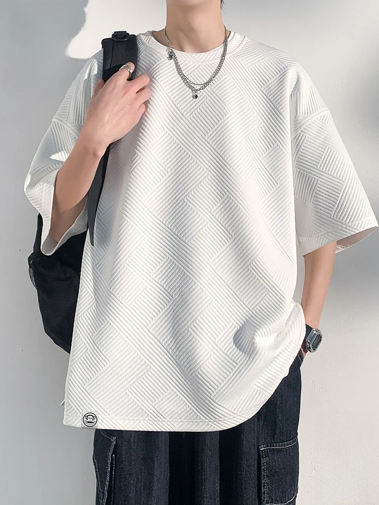 

Loose Fit ort Sve T-irt Men's Summer New Heavyweight Spor Monkey Mouth Large Size Polyester Fiber