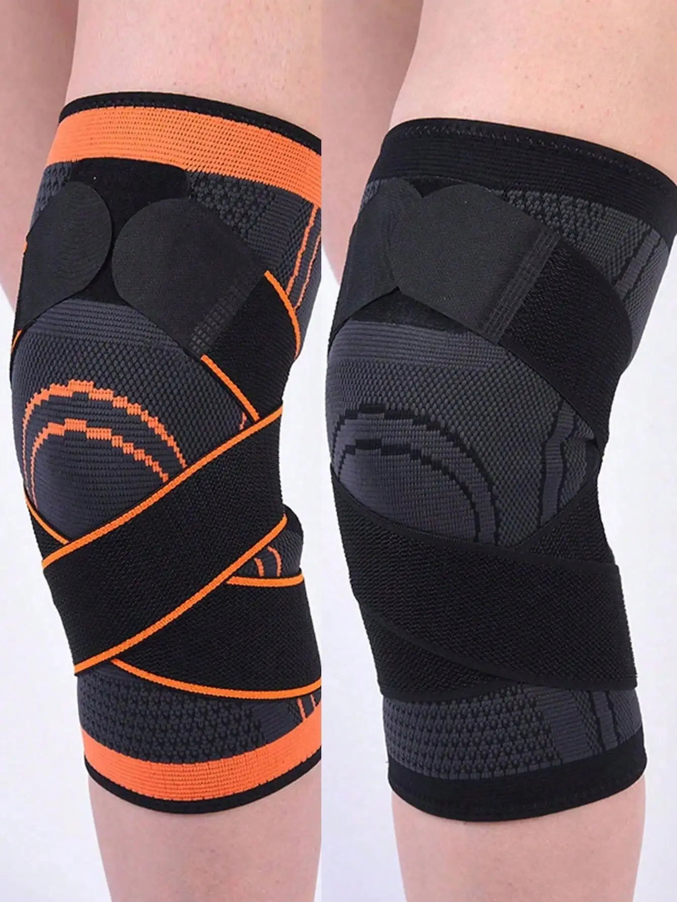 

1/2pcs Compression Nylon Strap Knee Pads, Shock Absorption Bandage For Outdoor Hiking, Cycling, Football, Basketball, Running, Breathable Wrap-Around Non-Slip Knee Protector