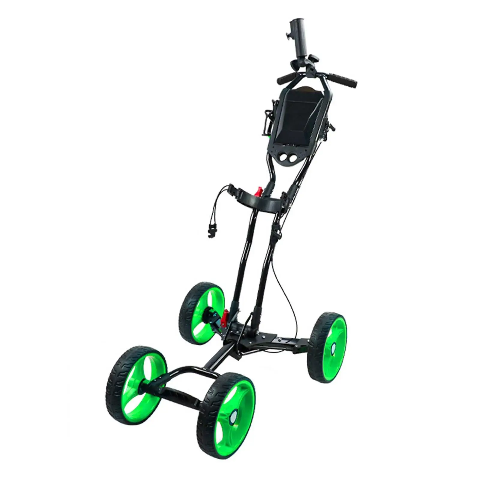 Golf Cart Foldable Golf Push Cart Golf Accessories 4 Wheels Lightweight Aluminum Alloy Portable Golf Trolley Golf Bag Pull Cart