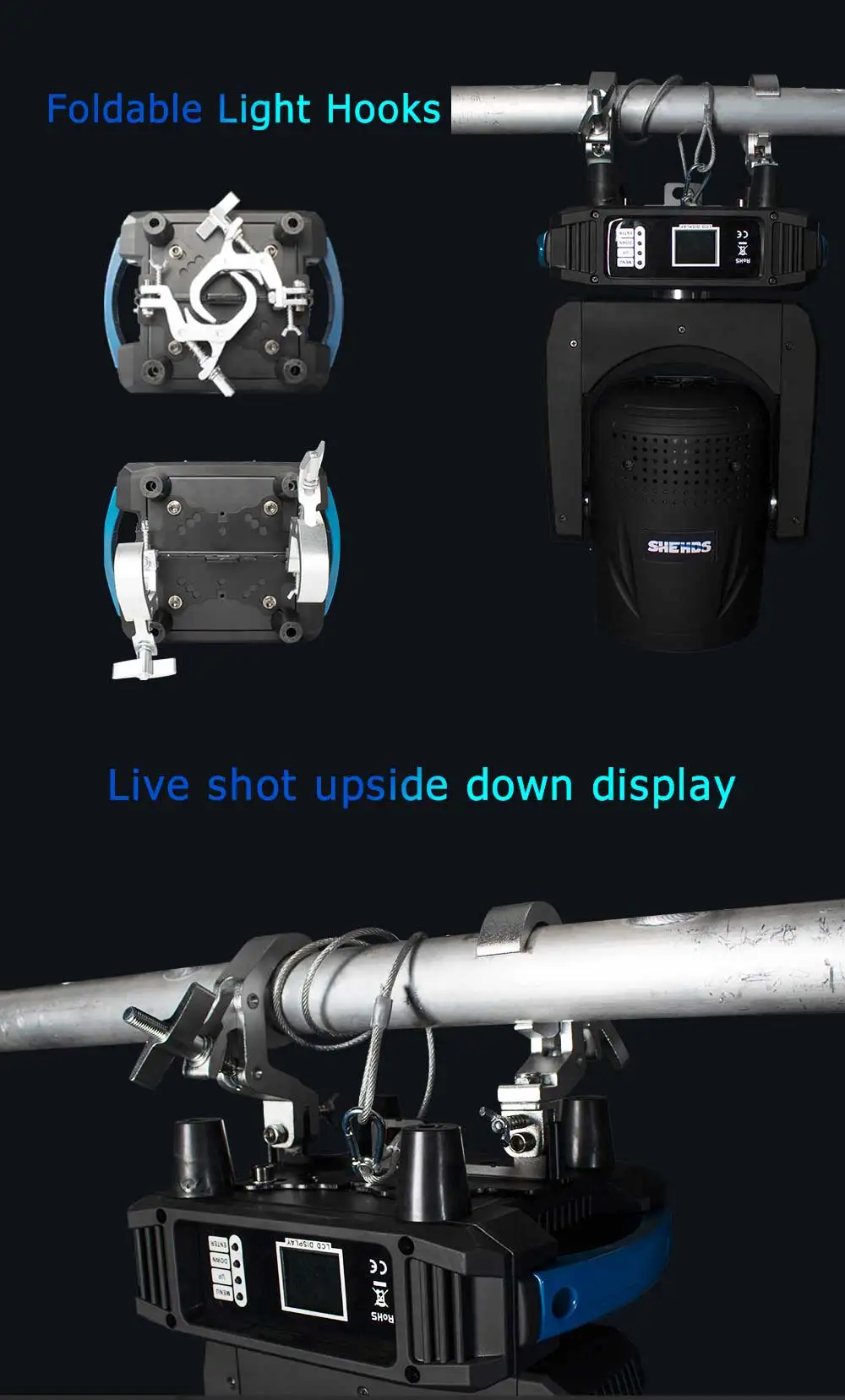 SHEHDS 400W RGBY COB Moving Head Zoom Wash Licht Für DJ Disco Party Hochzeit Nachtclub Bühne Lichteffekt professionelle – Detail 9