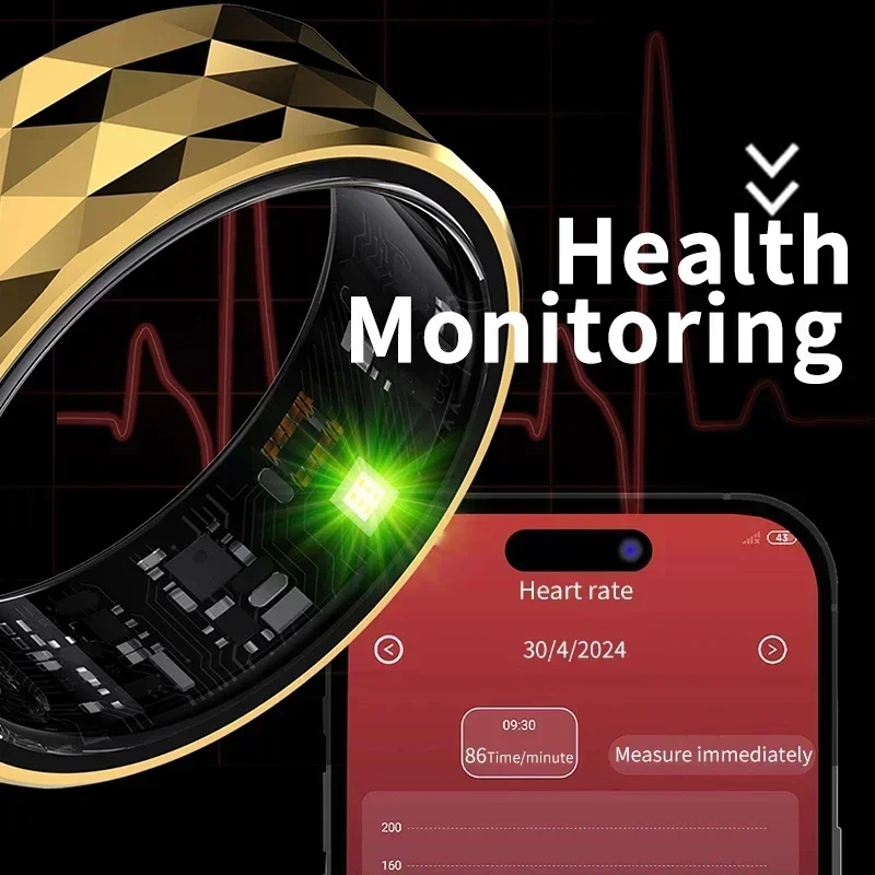 Nuovo multifunzionale Smart Health Ring donna frequenza cardiaca ossigeno nel sangue sonno emozione Monitor uomo Sport IP68 impermeabile per IOS Android