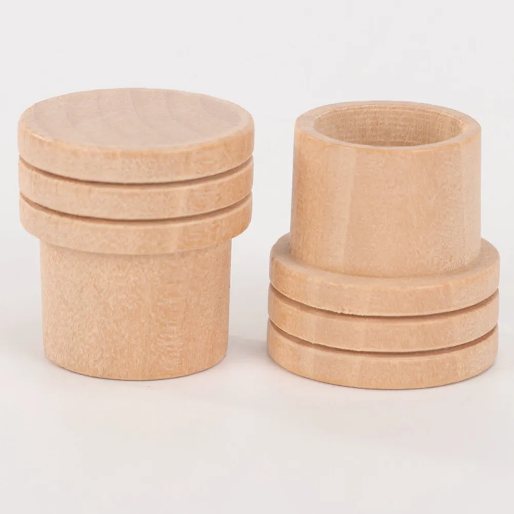 50Pcs Moxa Stick Holder Wooden Base Stable Moxibustion Extinguisher Mugwort Roll Holder Fire Control Moxa Accessories
