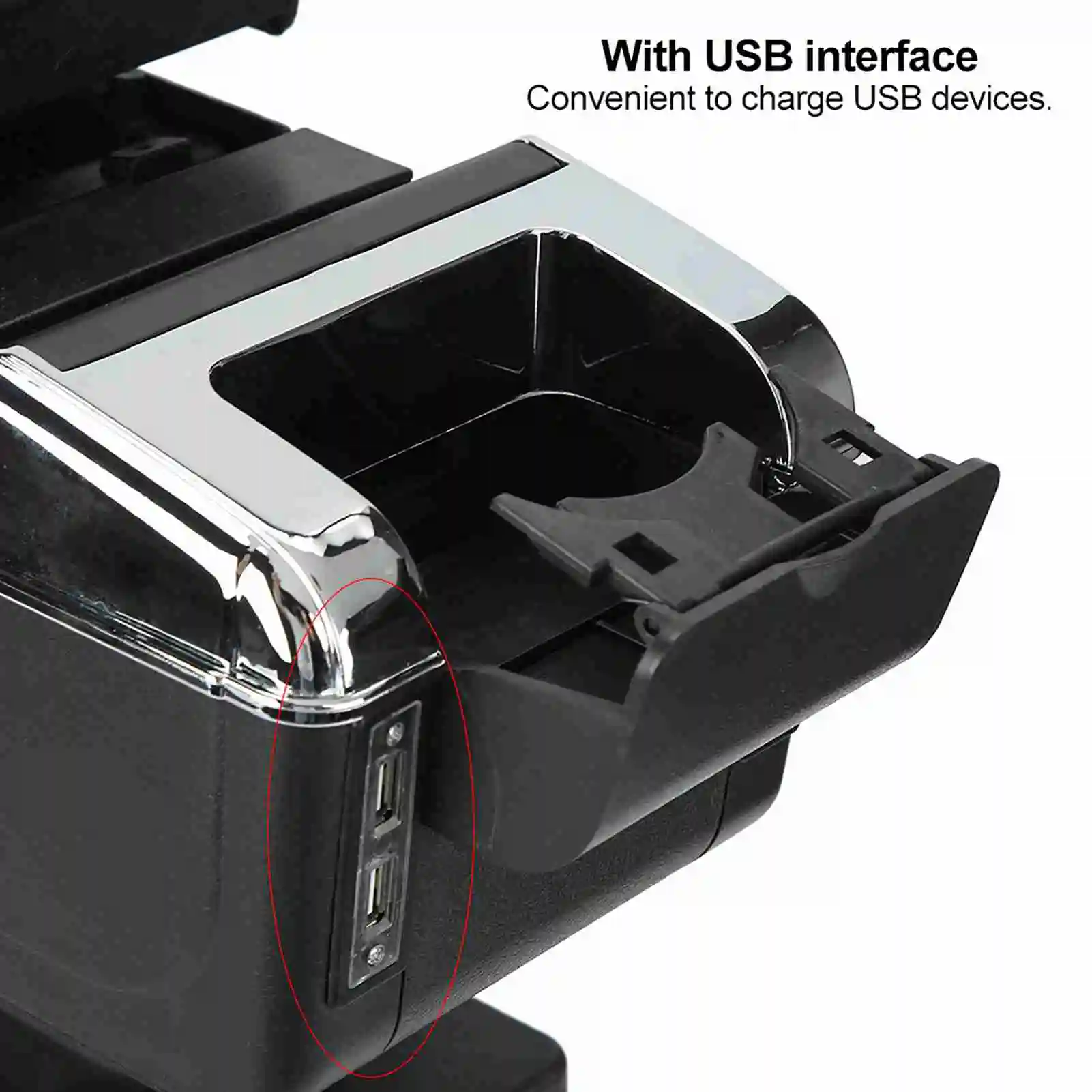 

Adjustable Universal Car Center Console Organizer with USB Interface Port Storage Box Case for Car SUV Central Armrest