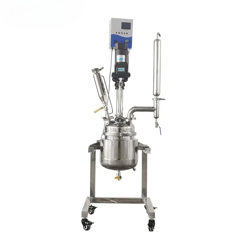 

1L double-layer stainless steel jacket chemical reactor flask, explosion-proof motor reactor