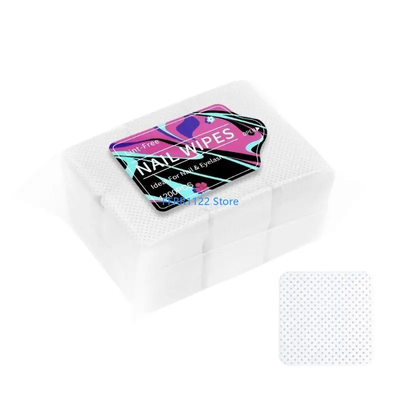 Y1UF 1200 قطعة مناديل الأظافر غير المبللة، صمغ تمديد الرموش، مناديل مستلزمات صالون الأظافر