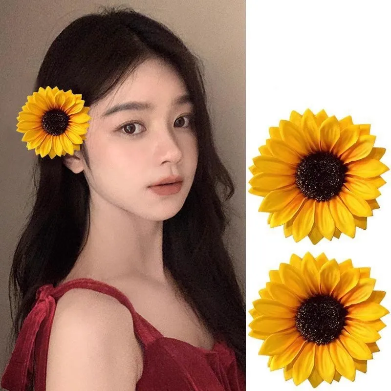 

AISHG Bohemia Sunflower Hairpins Yellow Sweet Hair Clip Side Clips Girls Styling Tools Hairpin Photo Travel Hair Accessories