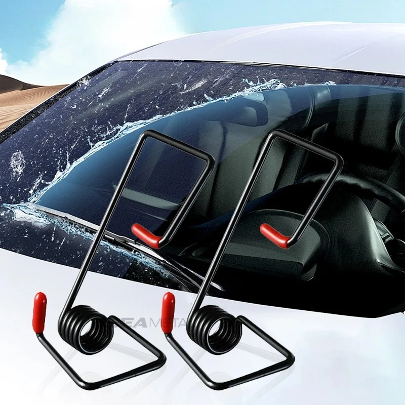 KKJOY 2Pcs Universal Car Wiper Blade Booster Spring Alloy Windshield Wiper Enhancement Strip for Clear View