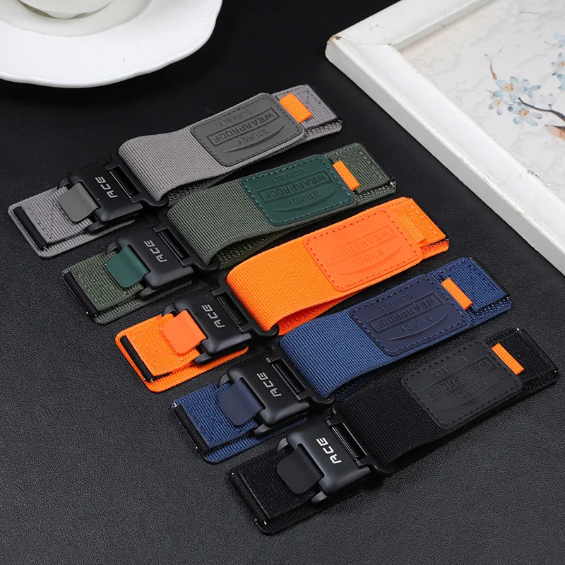 22mm 20mm Camouflage Nylon Strap for Samsung Galaxy Watch 7 6 5 4 40/44mm 6 Classic 43 47mm Band for Huawei Watch GT5 4Pro Band