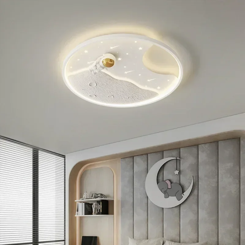 Imagem -03 - Sanyha-nordic Space Star Ceiling Light Quarto de Crianças Quarto Eletrodomésticos Decoração Macio Proteção para os Olhos Pendurado