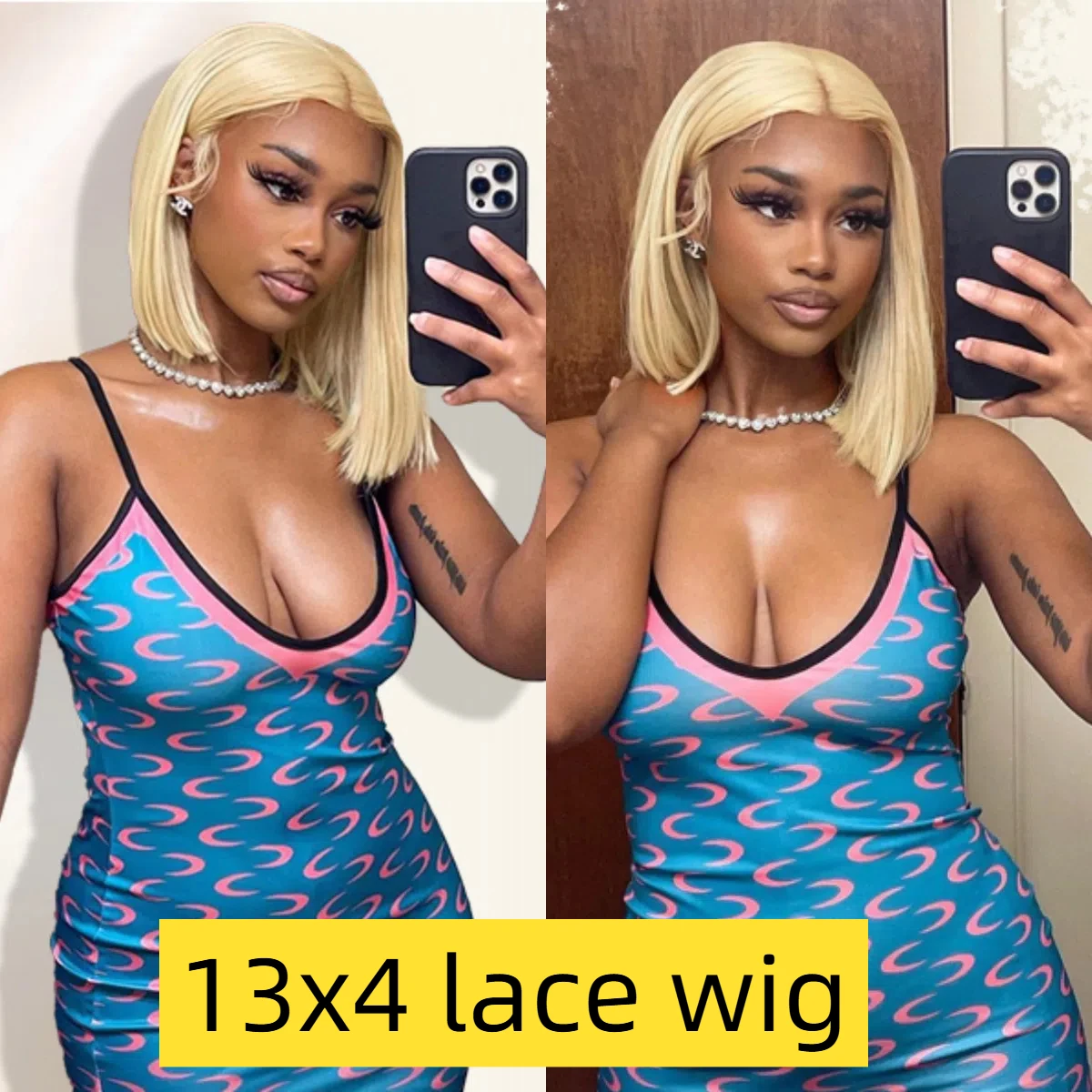 شعر مستعار أشقر شعر الإنسان بوب 13X4 الدانتيل الجبهة بوب شعر مستعار 613 الدانتيل شعر مستعار أمامي شعر الإنسان 200% الكثافة مناسبة للنساء لارتداء