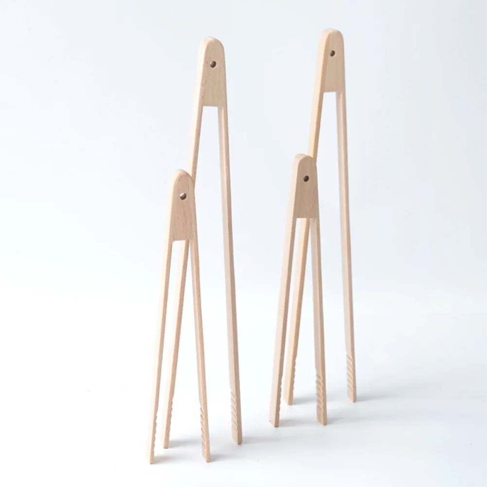 

1Pcs Beech Toaster Kitchen Tongs Long Handle Heat Resistant Cooking Tools Toast Bread Barbecue Grilling Baking