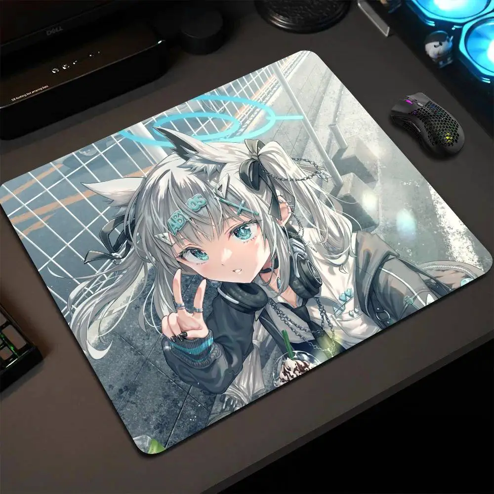 Shiroko Blue Archive Game Girl Mouse Pad 22X18 Square Computer Accessories Office Game Table Mats Rubber Anti-slip Mousepads